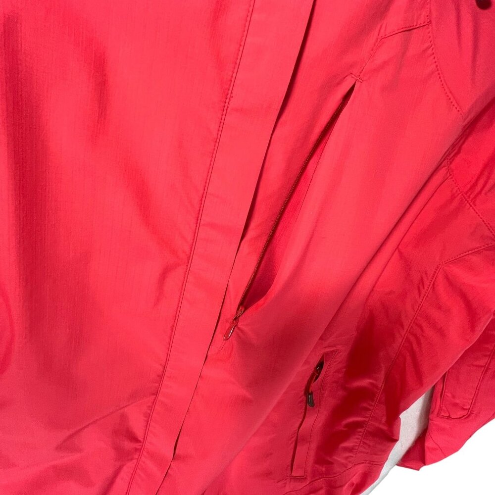Cabelas Salmon Pink Rain Jacket Removable Hood Zippered Pockets Pits M Adjust - Picture 5 of 16